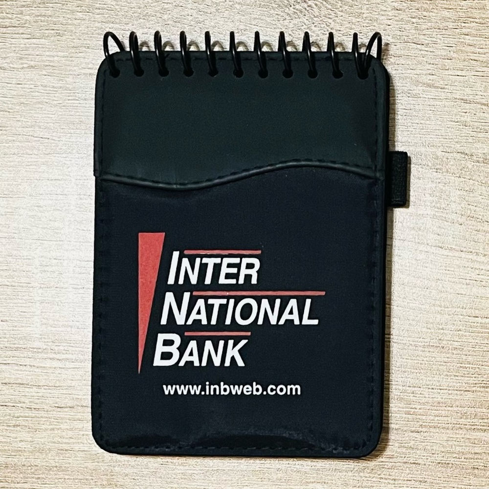 Norwood InterNational Bank Padfolio NotePad Pen & Card Holder 5.5”x4”